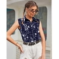 thumbnail image 4 of Zeagoo Summer Tops for Women Polka Dots Button Down Shirts Sleeveless Summer Blouses Business Work Clothes, 4 of 5