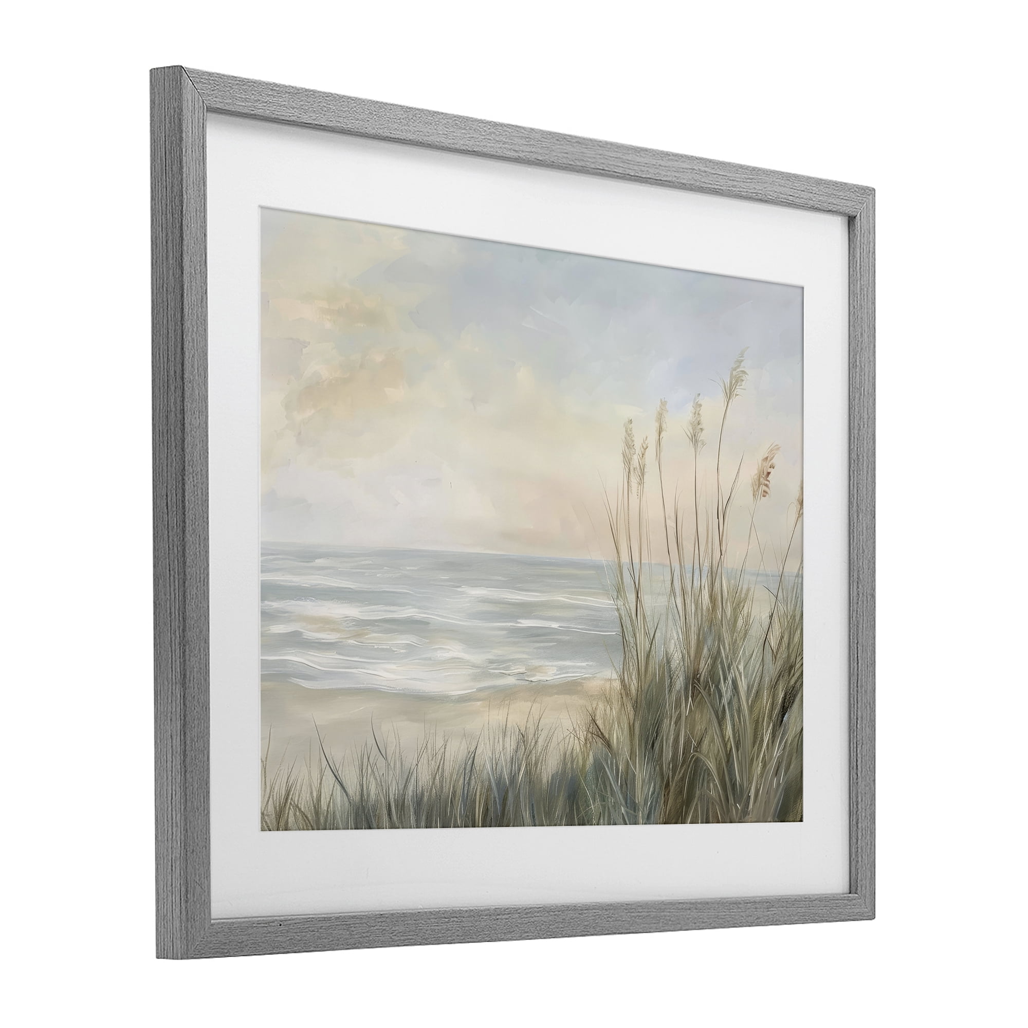 Stupell Industries Scenic Beach Dunes at Dawn Gray Framed Print Under Glass, design by Petal Prints Design