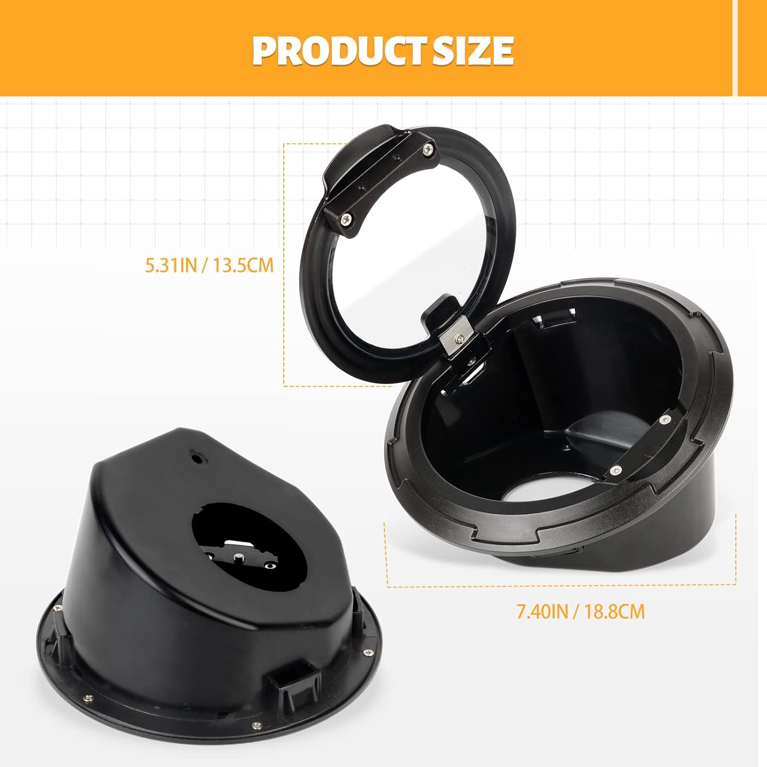Transparent Gas Tank Cap Cover for 2018-2023 Jeep Wrangler JL 2 Door 4 Door Rubicon Sahara, Aluminum