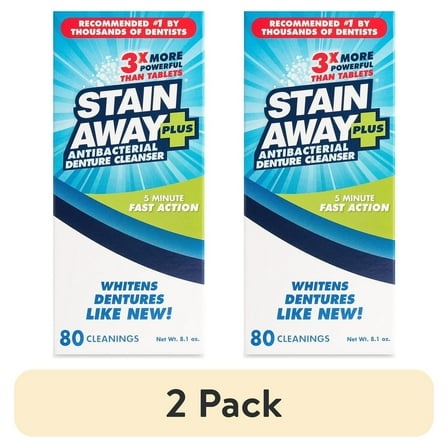 Stain Away Plus Denture Cleanser 8.10 oz (Pack of 2)