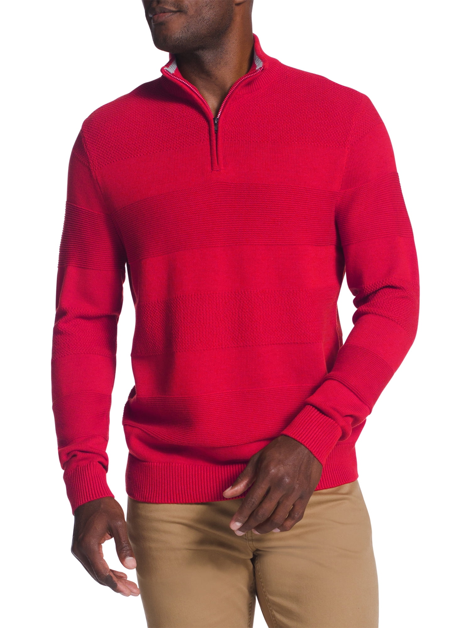 Chaps Mens Solid Textured Mockneck 