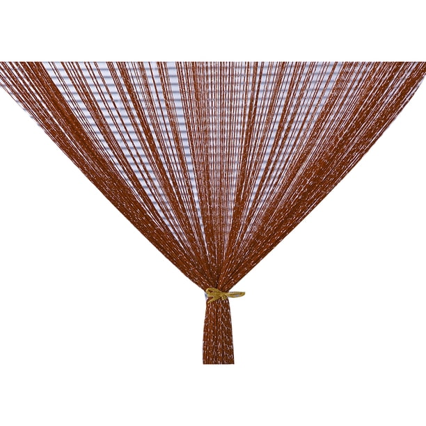 Matsuzay Panel de ventana con cuentas de flecos de borla para divisor de habitación de puerta con cuentas de cortina de cuerda de 2*1m Decoración del hogar café oscuro Matsuzay JJ22727-06