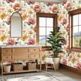 thumbnail image 4 of Peel and Stick Wallpaper Floral Watercolor Soft Pink Yellow White Flowers Wall Mural 23.6in x 9.8ft Self Adhesive Removable Wall Paper Renter Friendly Wallpaper for Bedroom Livingroom Office Studio, 4 of 8