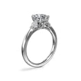 thumbnail image 3 of Diamond-Capitals 2.20 Carat Elegant Radiant Cut Moissanite 3 Stone Engagement Ring for Ladies Solid 18K White Gold Size 3, 3 of 8