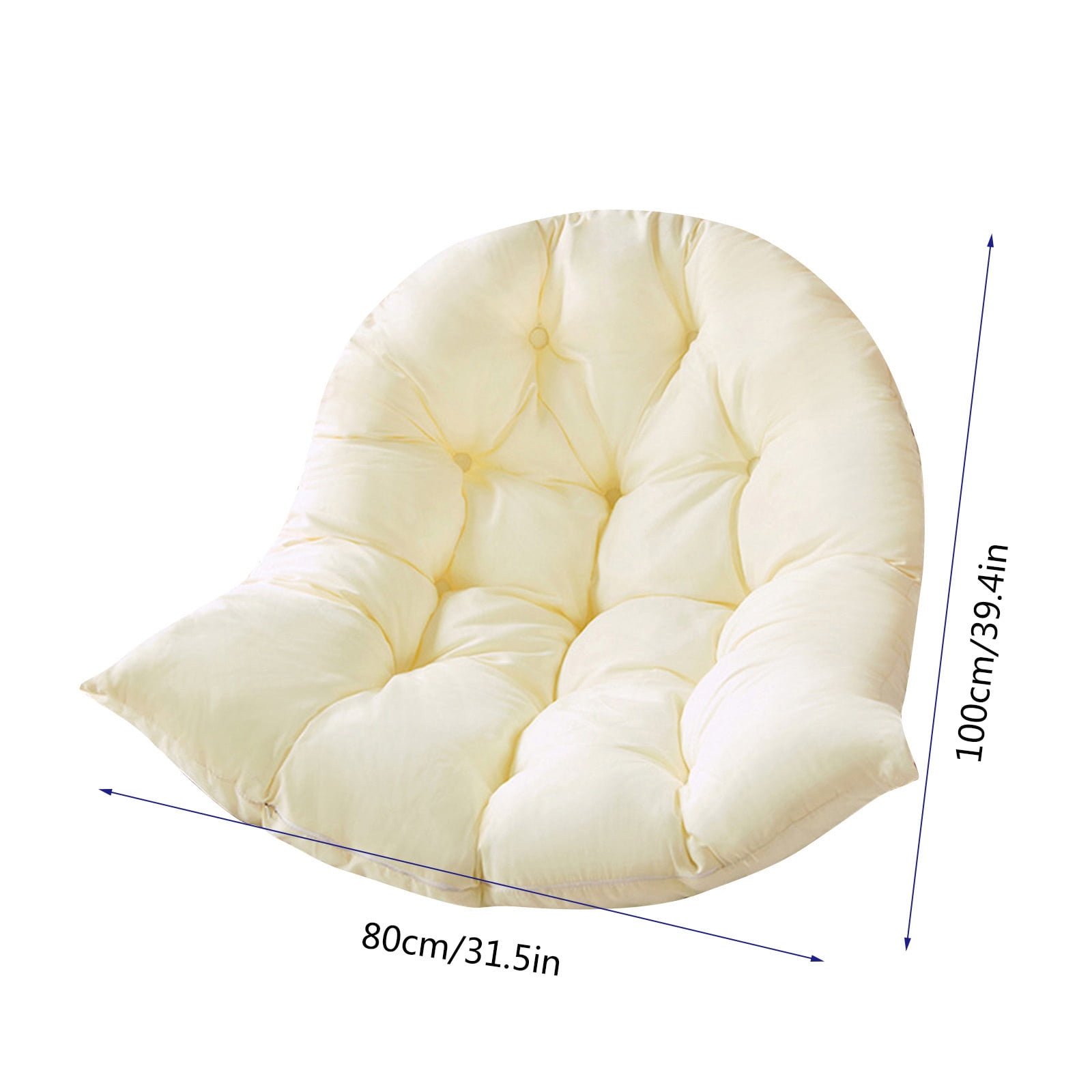 Outdoor Egg Chair Cushion,Thickened Patio Chair Cushions replacement,Soft High Elasticity PP Cotton Hanging Basket Chair Cushion,NonSlip Garden Hanging Swing Chair Seat Cover(31.5x39.4 Inch,Beige)