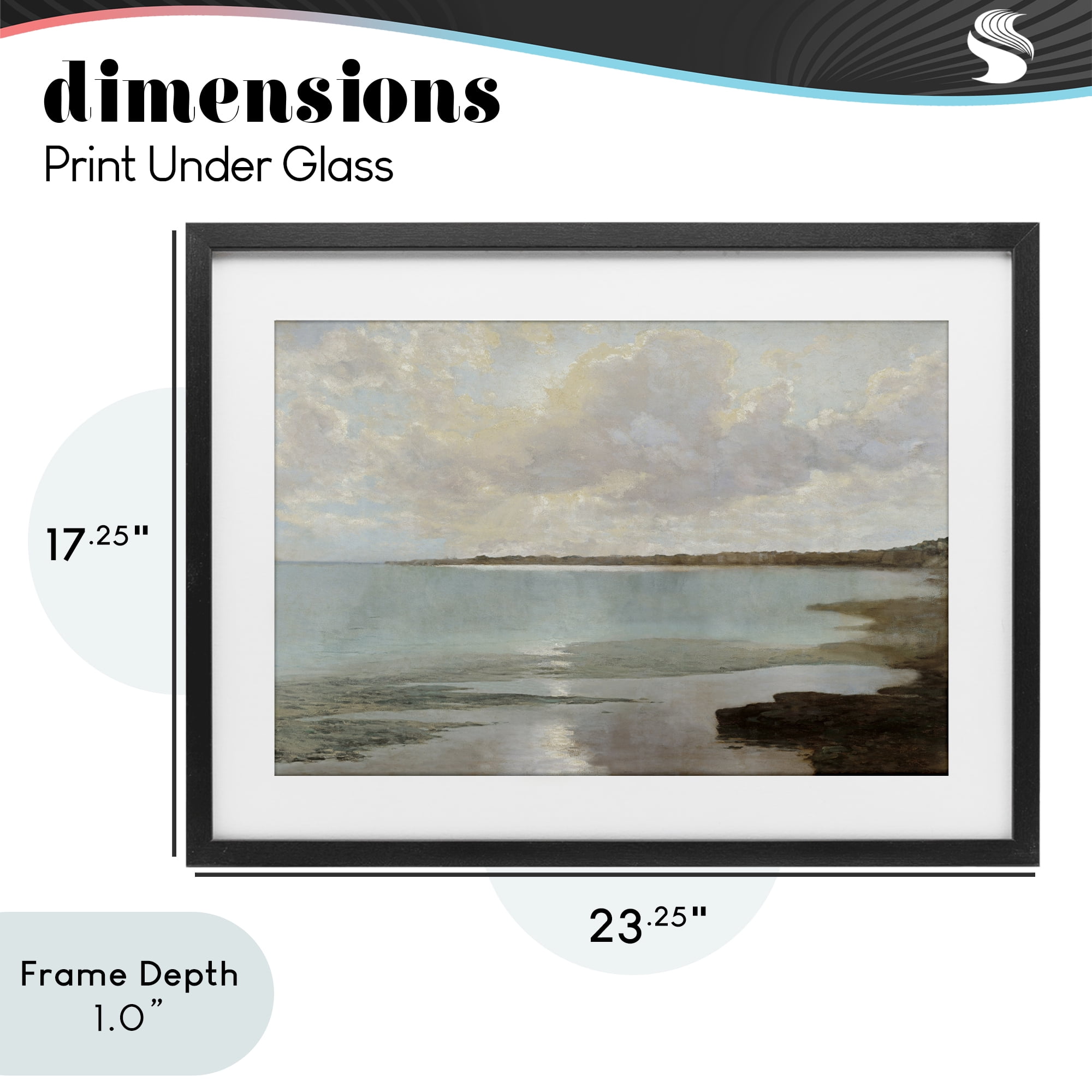 Stupell Industries At The Shore Horizon Black Framed Print Under Glass, design by Christy McKee