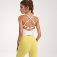 thumbnail image 7 of Women's V-Neck Cropped Tank Top with Spaghetti Straps and Built-In Bra for Yoga and Everyday Comfort - Small, White, 7 of 7