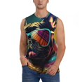 thumbnail image 2 of Goofa Retro Bulldog Sunglasses Printed Men's Sleeveless T-Shirt - Athletic Gym Workout Tank Top for Men - Moisture-Wicking, UPF 30+ Quick-Dry Muscle Tee-X-Large, 2 of 8