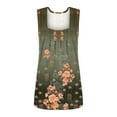 thumbnail image 4 of ALLLIST Green Womens Tops Floral Square Neckline Sleeveless Tank Tops Women Tank Tops XL, 4 of 5