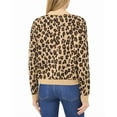 thumbnail image 2 of CeCe womens  Leopard Jacquard Wool-Blend Cardigan, XL, Yellow, 2 of 3