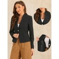 thumbnail image 2 of DARING DIVA Women's Business Casual Notched Stand Collar Work Blazer XS Black, 2 of 6
