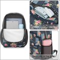 thumbnail image 4 of Pioneer Flower Floral Print Pattern 17" School Backpacks for Teens,Waterproof Oxford Fabric,S-Shape Padded Straps for School,Travel,Hiking,Camping, 4 of 5