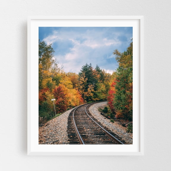 Onawa Railroad - Onawa Maine Photography White Framed Wall Art Print 16 x 20 inches