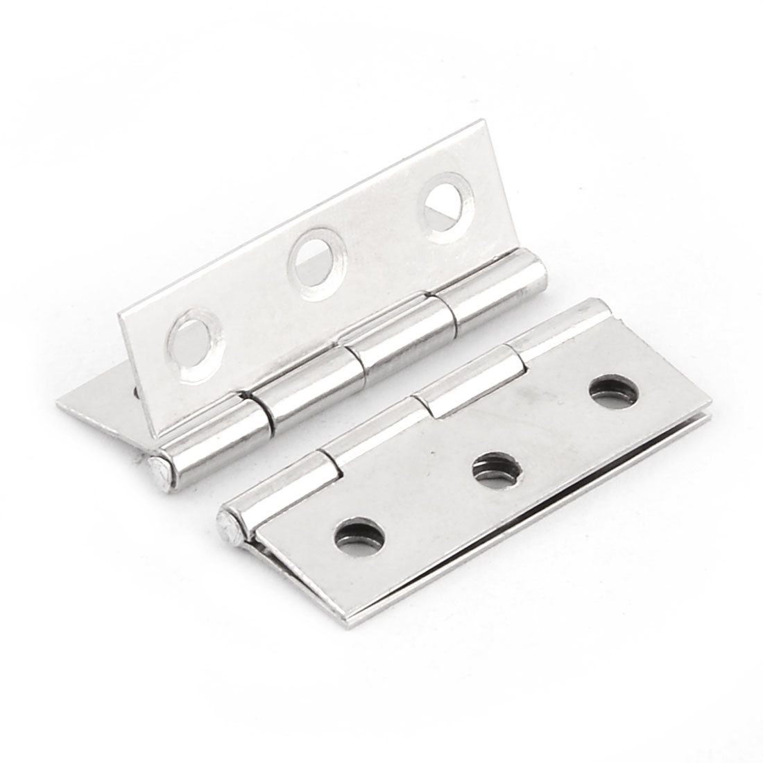 Door Jewelry Box Case 44 x 31mm Stainless Steel Folding Hinges 6 PCS