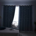 thumbnail image 7 of EFINNY Stars Blackout and Sheer Curtains for Bedroom Girls Kids Baby Room, Double Layer Star Cut Out Living Room Window Curtain, W39 x L79 Inch Length (1 Panel,Blue), 7 of 7