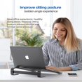 thumbnail image 3 of EIMELI Laptop Stand Aluminum Computer Riser Ergonomic Laptops Elevator for Desk Compatible with 10-18” Notebook Computer Black, 3 of 6