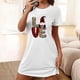 thumbnail image 1 of Camisón corto de talla grande para mujer, camisón de manga corta con estampado de pecho a la moda, camisón para mujer, 1 of 5