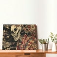 thumbnail image 4 of Balery Gothic Eastern Floral Skull Pattern Canvas Decorative Picture – 30x40in Premium Wall Art, Modern Canvas Print for Home Decor（Horizontal）, 4 of 6