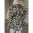 thumbnail image 6 of Asyoly Women Leopard Print Jacket Button Down   Long Sleeve Ruffle Hem Shacket Jacket Coat, 6 of 6