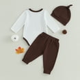 thumbnail image 3 of Okbabeha My First Thanksgiving Outfits Baby Boy Turkey Onesie Long Sleeve Romper+Turkey Pants Hat Newborn Infant Fall Clothes, 3 of 8
