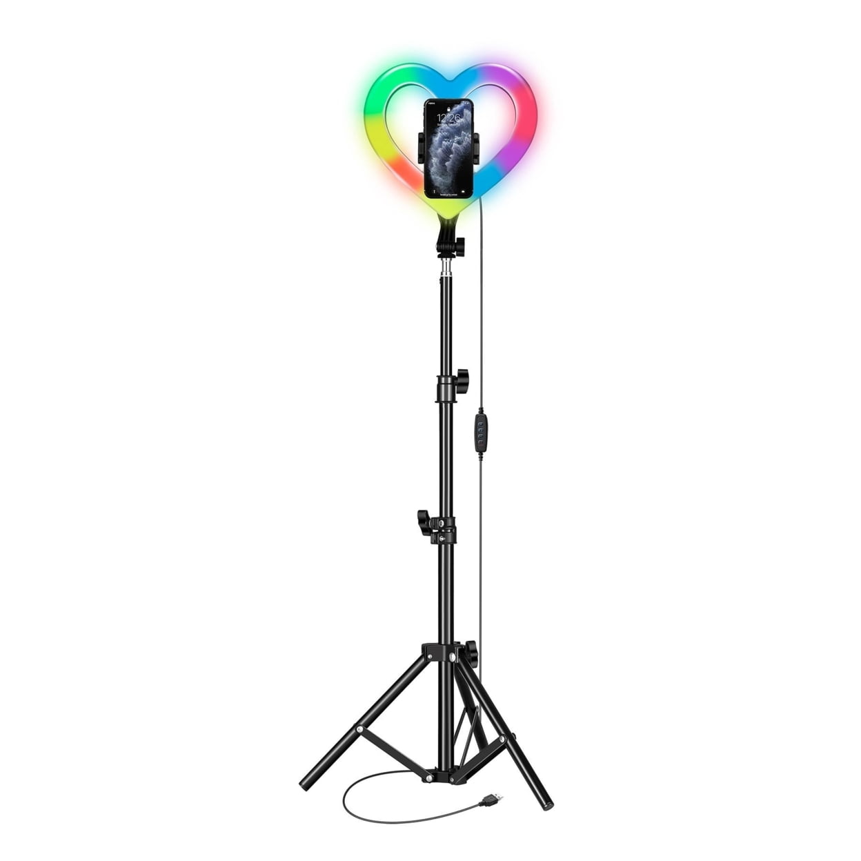 Supersonic SC2330RGB 10 inch Heart Shaped RGB Selfie Ring Light