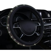 Auto Drive Black Universal Fit Iredescent Crystal Steering Wheel Cover, Fit for Cars, Suvs, Set of 1