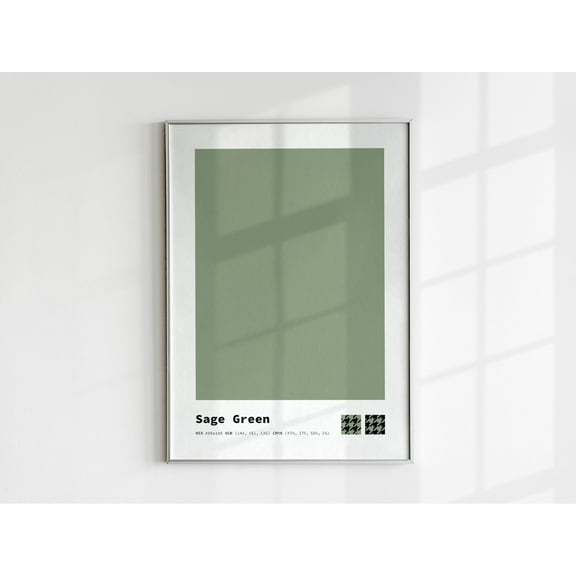 Sage Green Wall Art, Color Swatch Poster, Color Swatch Wall Art, Sage Green Color Swatch Print, Color Block Art Print, Color Swatch Art, Unframed Poster Size 8x12