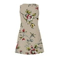 thumbnail image 6 of Sakmal Floral Sundresses for Women 2024 Comfy Loose Fit Sleeveless Comfort Fit Beige Mid-Length Slip Dress, 6 of 6