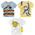 thumbnail image 2 of 3-Pack Boys' Dinosaur Short Sleeve Crewneck T-Shirts Top Tee Size 2-6 Years, 2 of 5