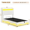 Afuhokles Twin Bed Frame with Lift Up Storage, Charging Station and ...