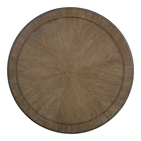 Furniture of America Clyde Rustic Wood Round Dining Table in Antique White