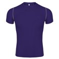 thumbnail image 2 of Toptie Men's Compression Base Layer, Short Sleeve Sports Top, Athletic Workout T-Shirt-Purple-3XL, 2 of 8