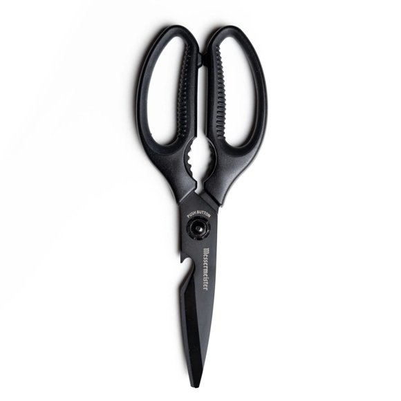 Tijeras de cocina Messermeister con botón pulsador, desmontables, 23 cm