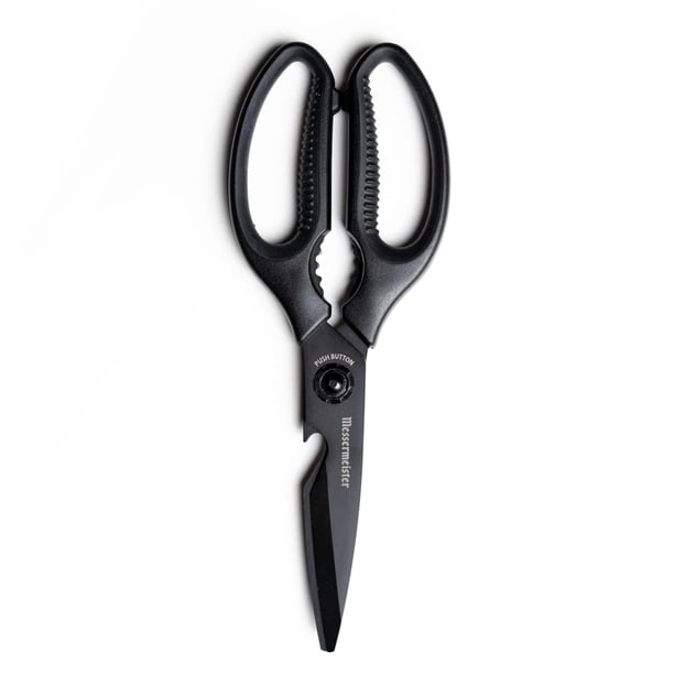 Tijeras de cocina Messermeister con botón pulsador, desmontables, 23 cm