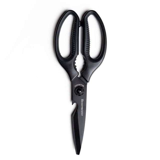 Tijeras de cocina Messermeister con botón pulsador, desmontables, 23 cm