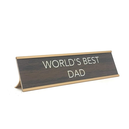 Aahs Engraving World's Best. Novelty Nameplate Style Desk Sign (Brown/Gold, World's Best (Best Hotel Rooms In The World)