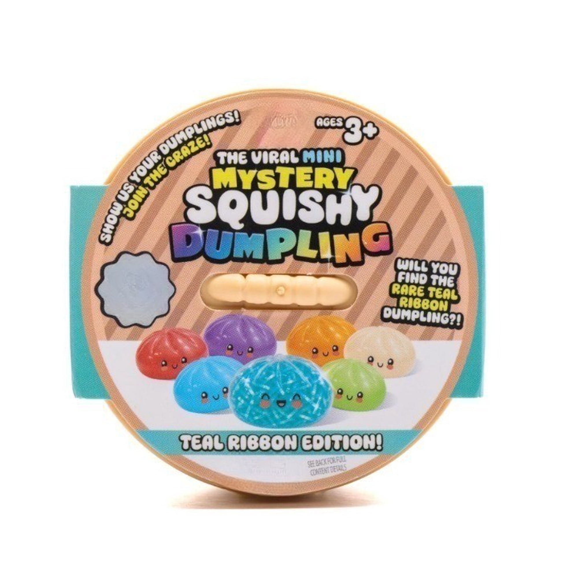 Mini Dumpling Stress Relief Toy with Teal Ribbon for Adults & Kids