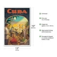 thumbnail image 2 of Cuba - Land of Romance - Vintage Travel Poster by Kerne Erickson - Master Art Print (Unframed) 13in x 19in, 2 of 4