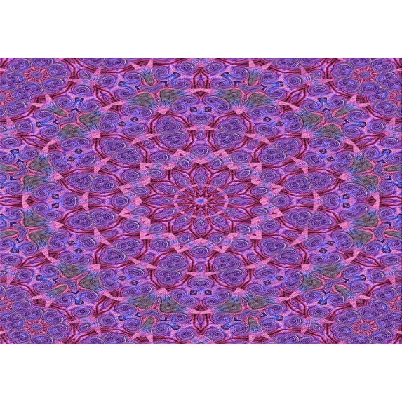 Ahgly Company Indoor Rectangle Patterned Tyrian Purple Area Rugs, 7' x 10'