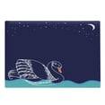 thumbnail image 1 of Swan Cutting Board, Silhouette of Big Winged Swan Floating on Waves in Lake Dark Starry Night Graphic Art, Decorative Tempered Glass Cutting and Serving Board, Large Size, White Blue, by Ambesonne, 1 of 1