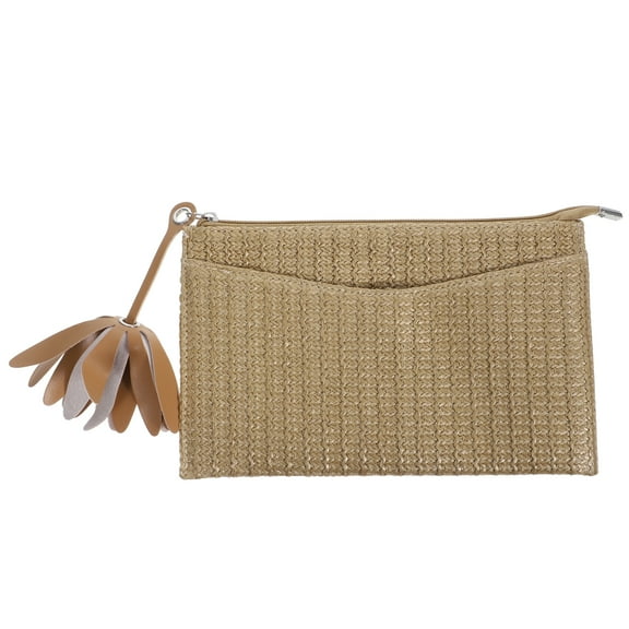 BERTDOMD Straw Woven Clutch Bag for Women, Beach Style Hand Purse, Lightweight Hand Wallet, Fashion Accessory