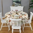 thumbnail image 2 of Fall Butterflies Squirrels Mushrooms Round Tablecloth 60" X 60",Wrinkle Wipeable Table Cloth for Kitchen Dining Room Picnic Patio Party, 2 of 6
