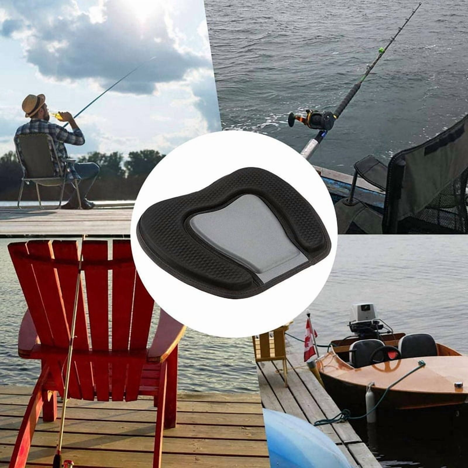 10 Pcs 38X32cm Kayak Soft Seat Cushion Pad Canoe Fishing Boat Comfortable EVA Cushion Seat Padded for Boat,10 x Kayak Seat,Black&grey