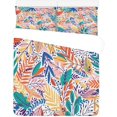 thumbnail image 1 of Juego de ropa de cama de 3 piezas ABPHQTO Funda de edredón de hoja tropical brillante con 2 fundas de almohada, 1 of 4
