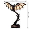 thumbnail image 2 of Glowing Bat Table Lamp Resin Night Light Decor for Halloween Party Home Office Tabletop Ornament Gothic Style Holiday Gift Lighting, 1Pack Glowing Bat #C, 2 of 6