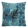 thumbnail image 1 of VargottamSquare Pillow Cover - Decorative Pillow Covers24x24 Inches,PrintedTeal BlueThemePillowcase, DecorativeSquareCushionCovers, 1 of 6