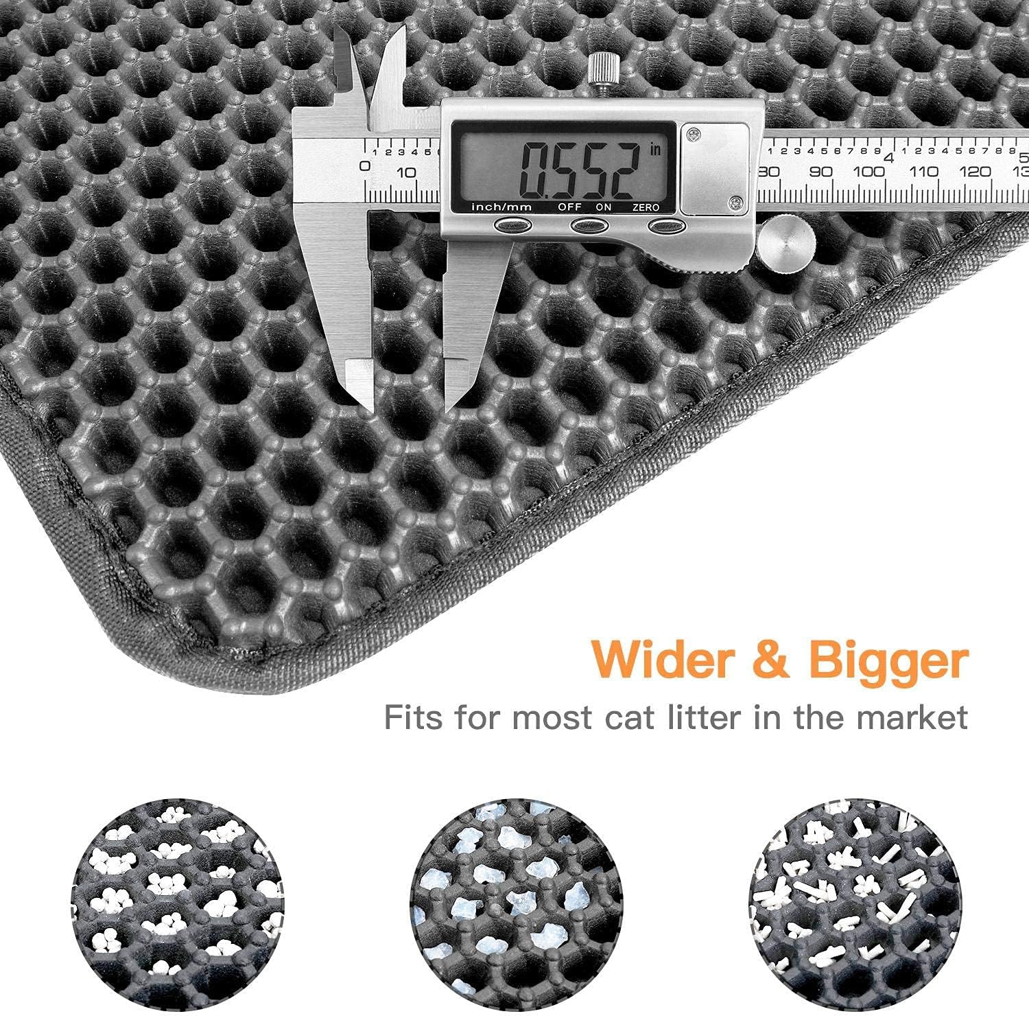 BN-LINK 17" x 23" Cat Litter Mat, Honeycomb Double Layer photo 3