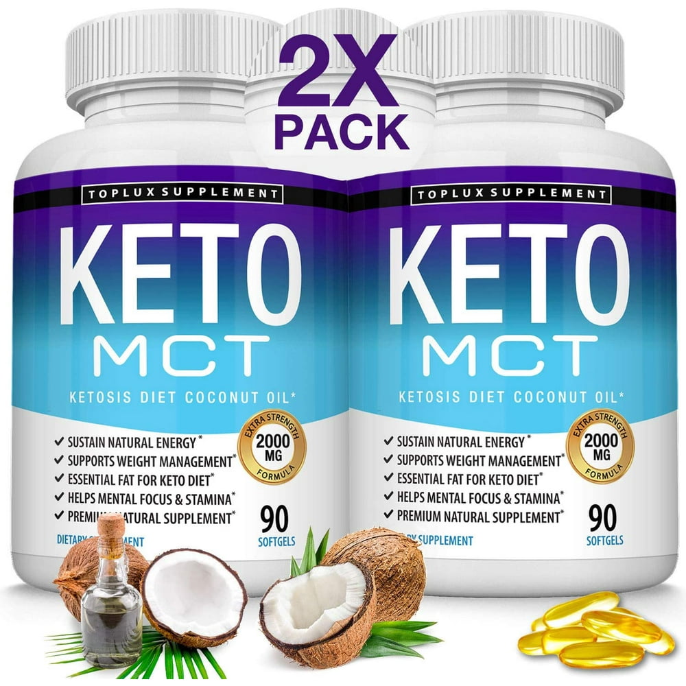 Keto MCT Oil Capsules Ketosis Diet 2000mg Natural Pure Coconut Oil