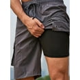 thumbnail image 6 of KelaJuan Mens Elastic Waist Drawstring Workout Gym Joggers Shorts Knee Length Summer Casual Sweat Short Pants with Pockets, 6 of 7
