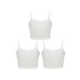 thumbnail image 2 of Vxuxlje 3Pcs Cropped Tank Tops for Girls Spaghetti Strap Crop Top Basic Sports Cami Solid Color White L, 2 of 5